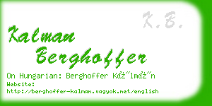 kalman berghoffer business card